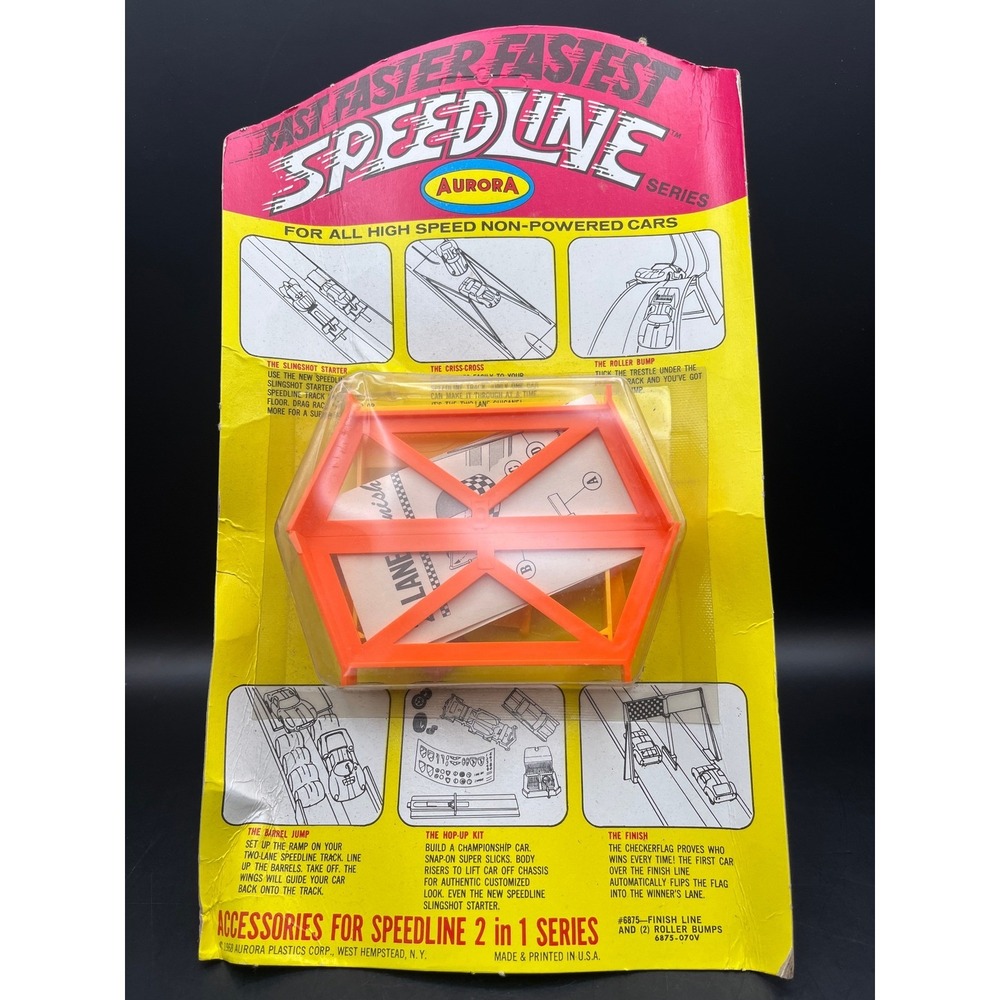 Vtg 1968 NIB Aurora Speedline‎ 2 in 1 Series Finish Line & 2 Roller Bumps
